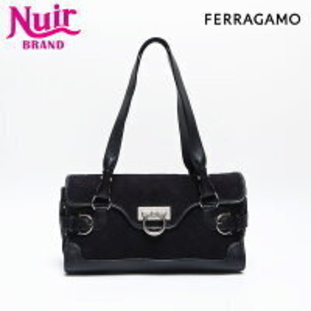 Salvatore Ferragamo Gancini Handbag Black